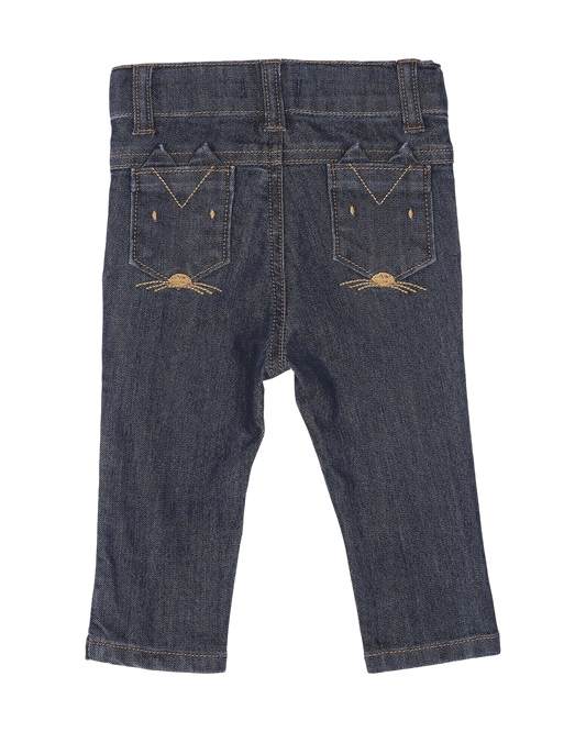 Pantalon denim bleu marine