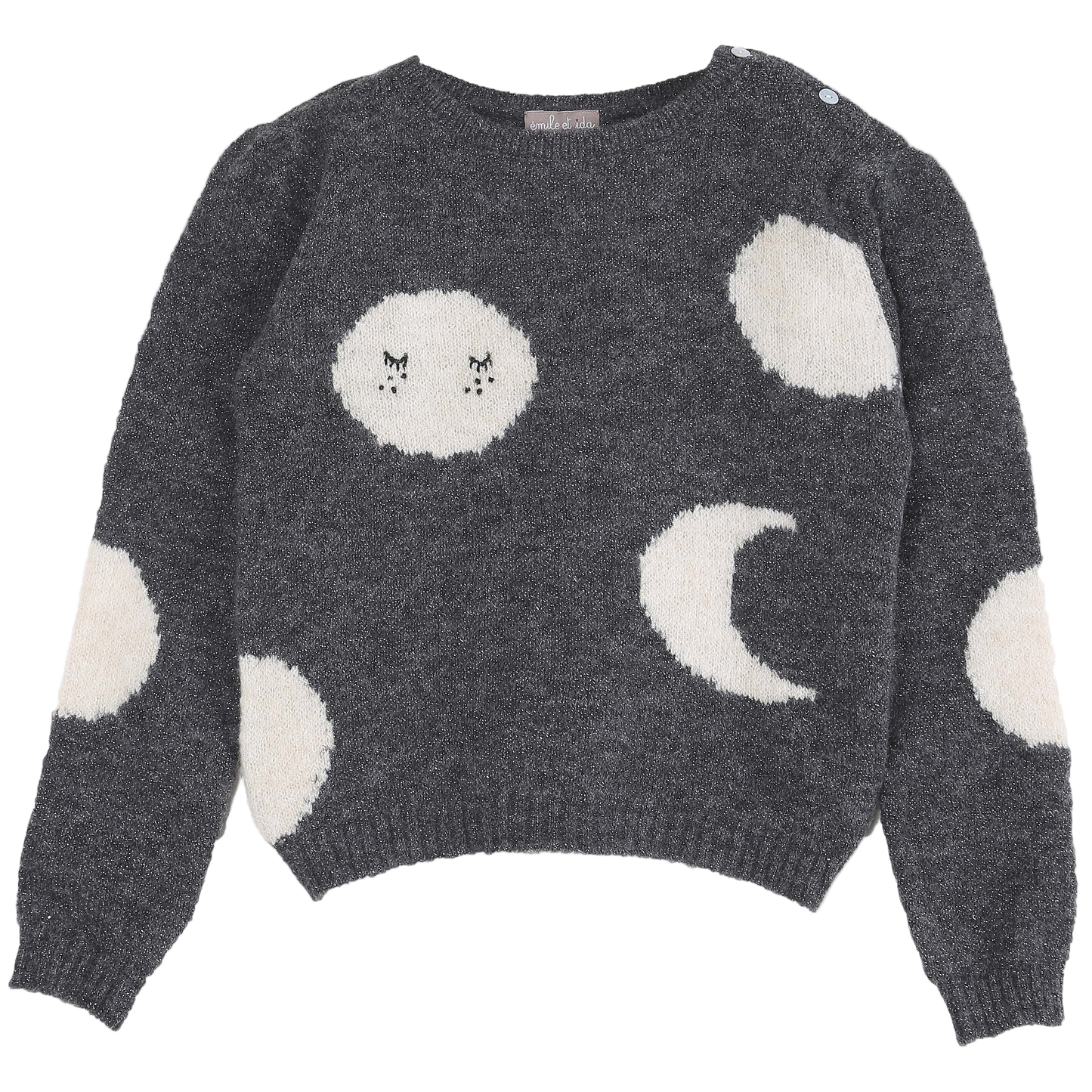 Pullover lune intarsia gris
