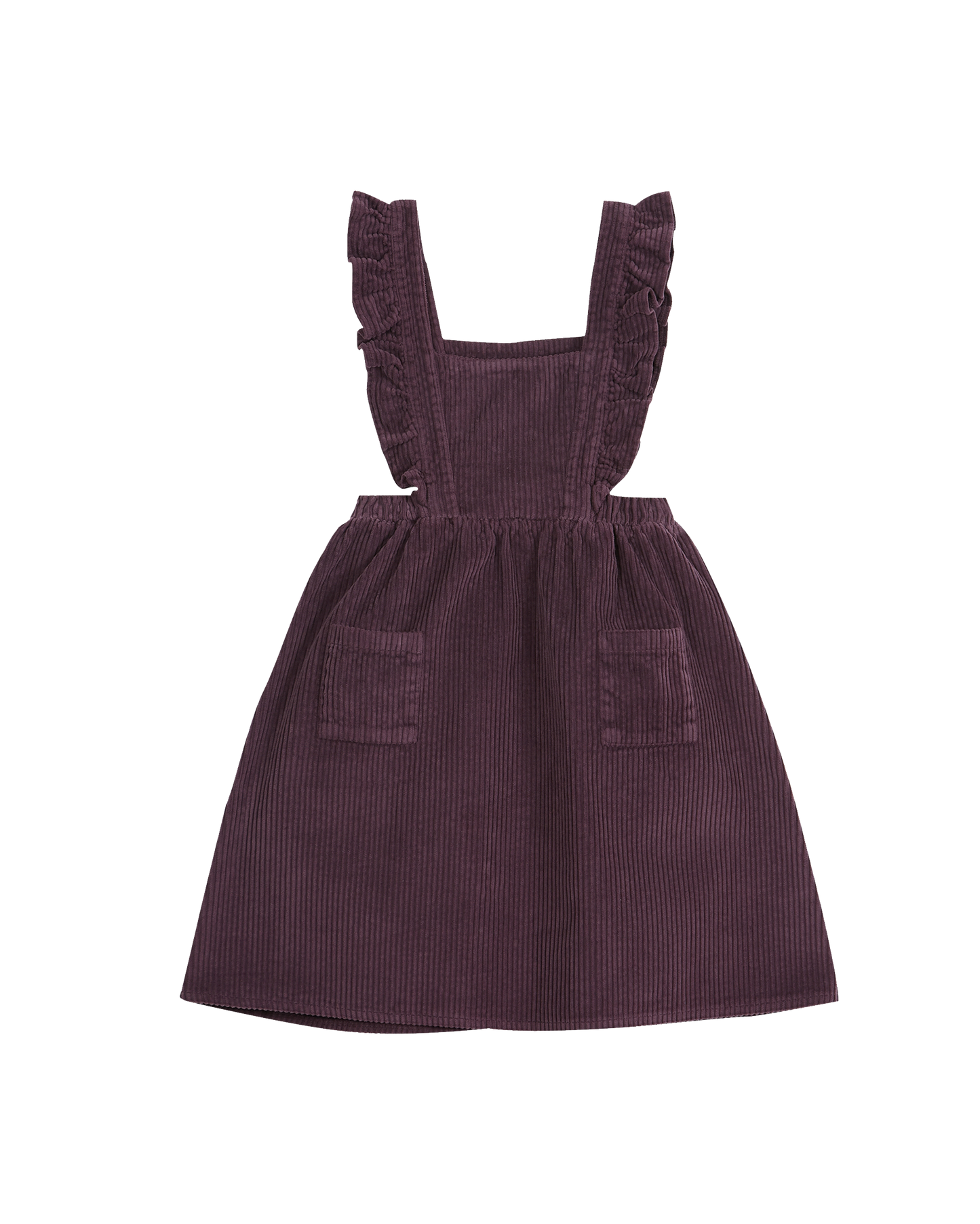 Robe tablier velours aubergine