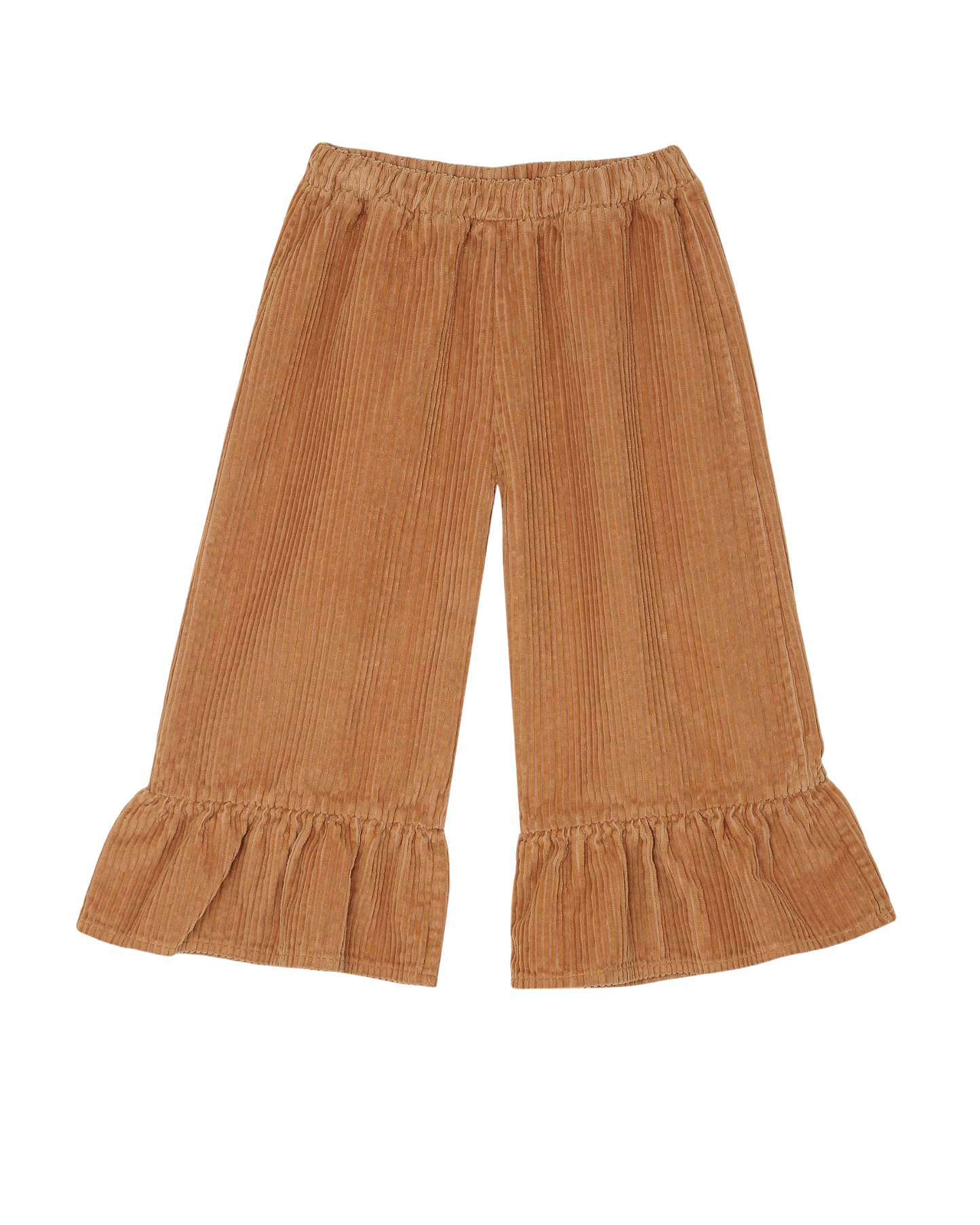 Pantalon crop velours volanté ambre