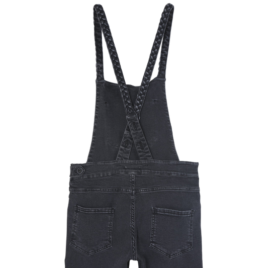 Salopette dos croisé tresses gris foncé