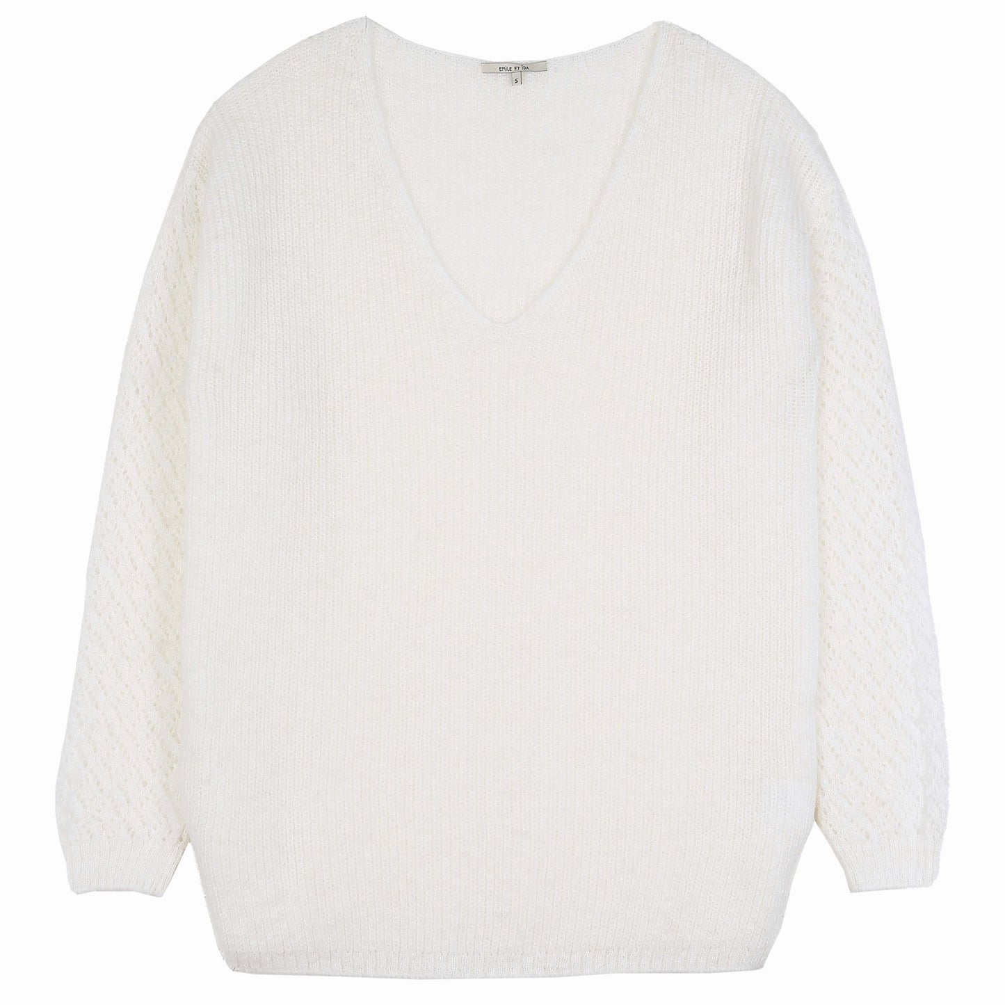 Pull-over ajouré alpaga écru