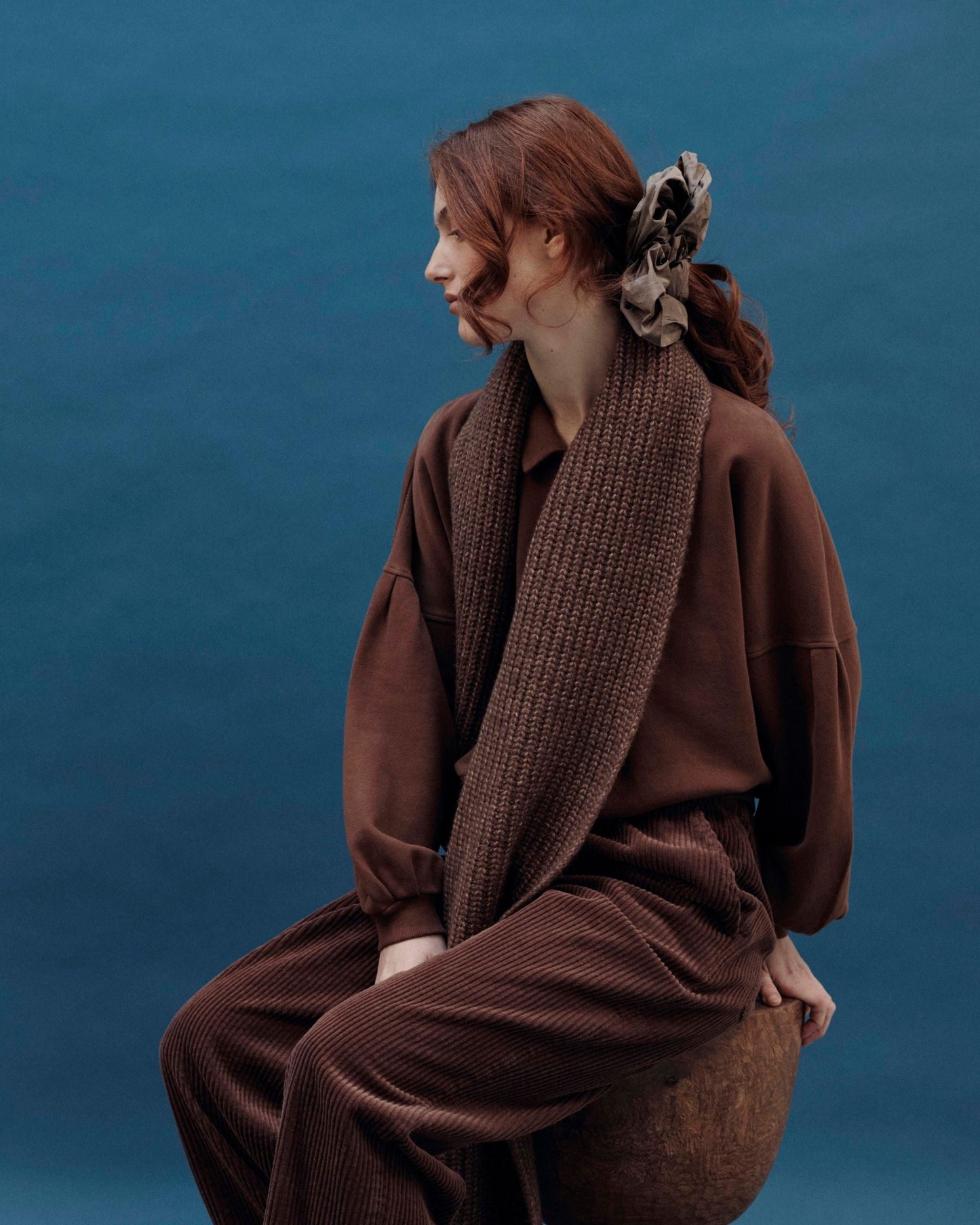 Sweat - Boutonné coton bio marron