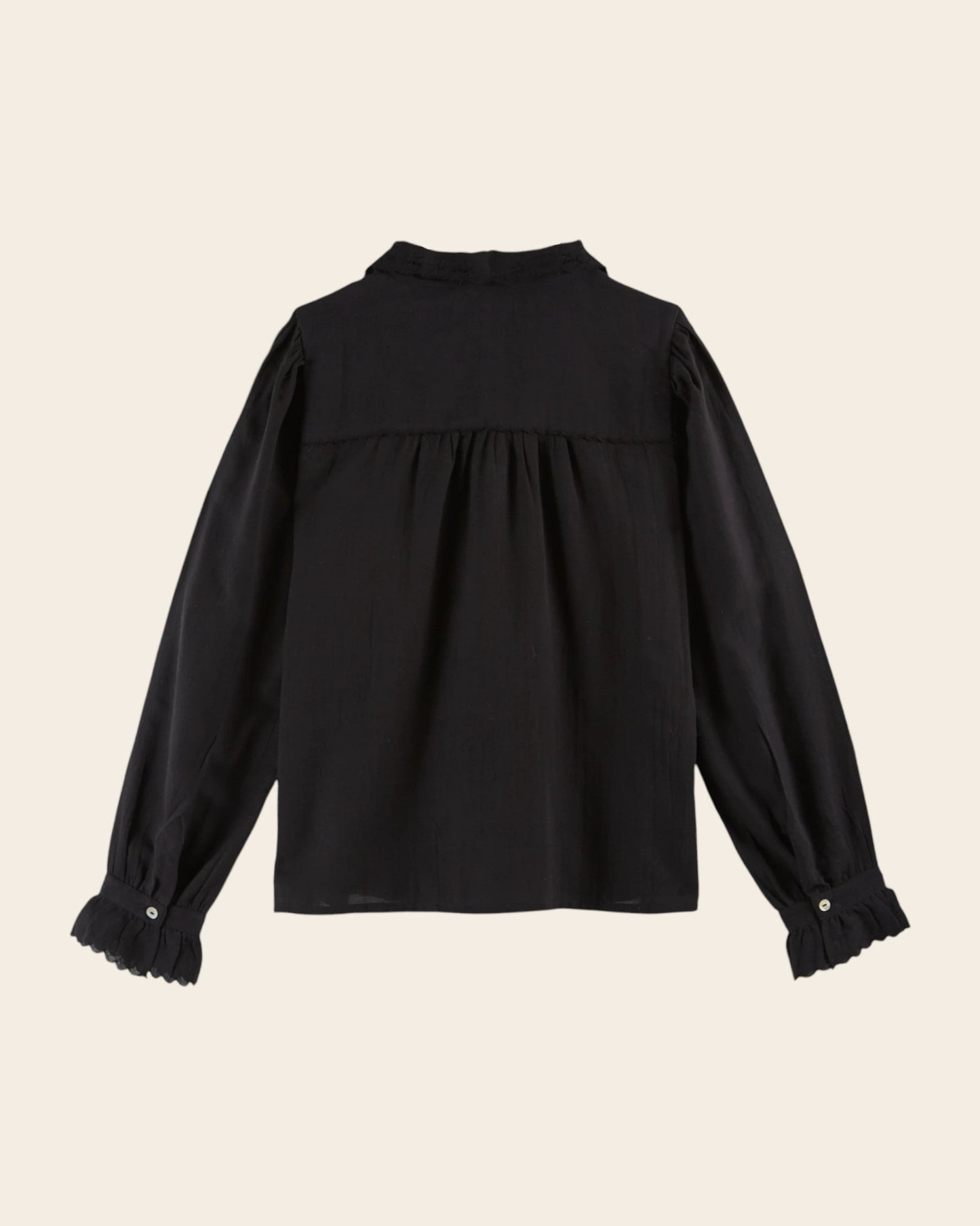 Blouse - Brodé en coton noir