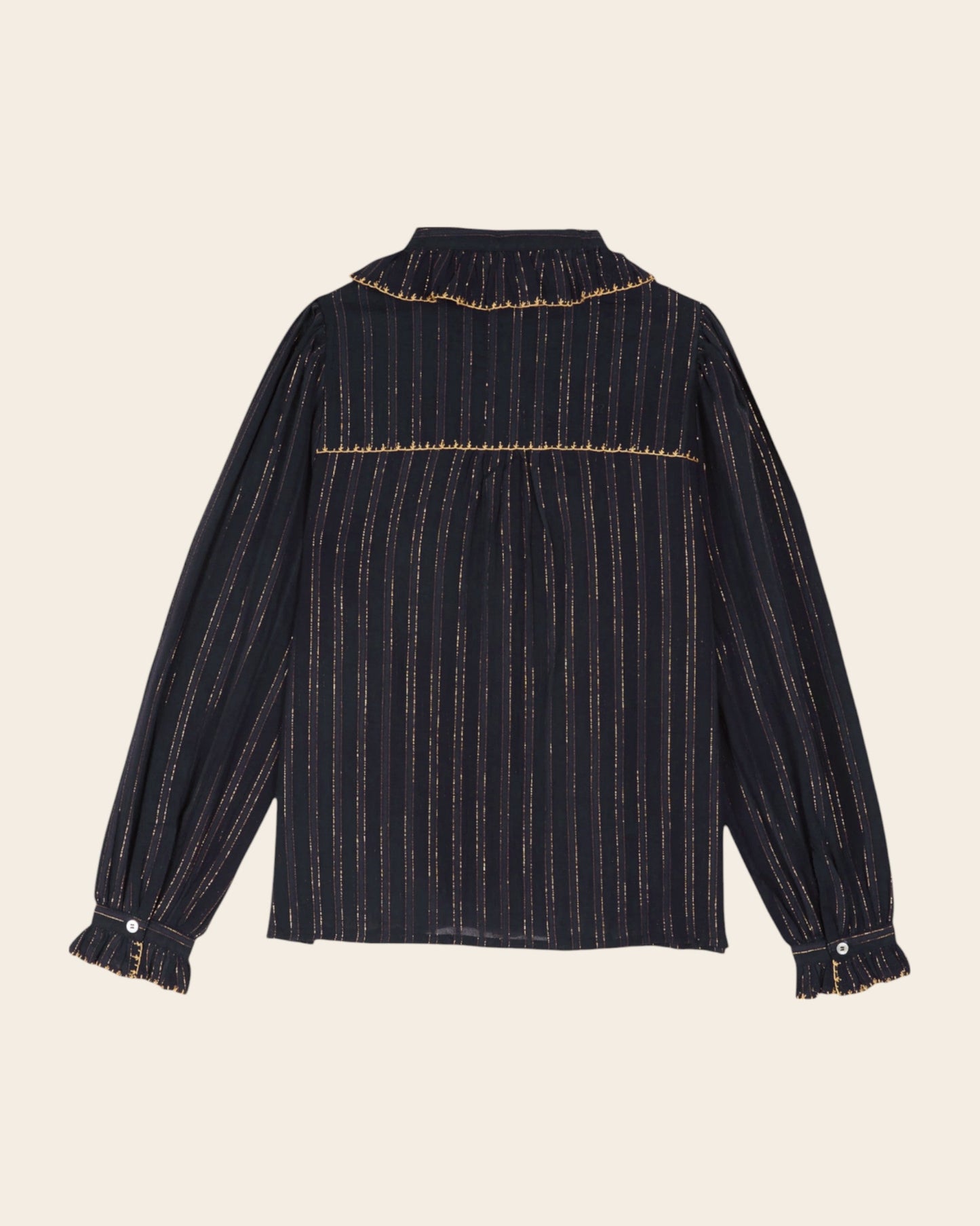 Blouse - Lurex à perles bleu marine