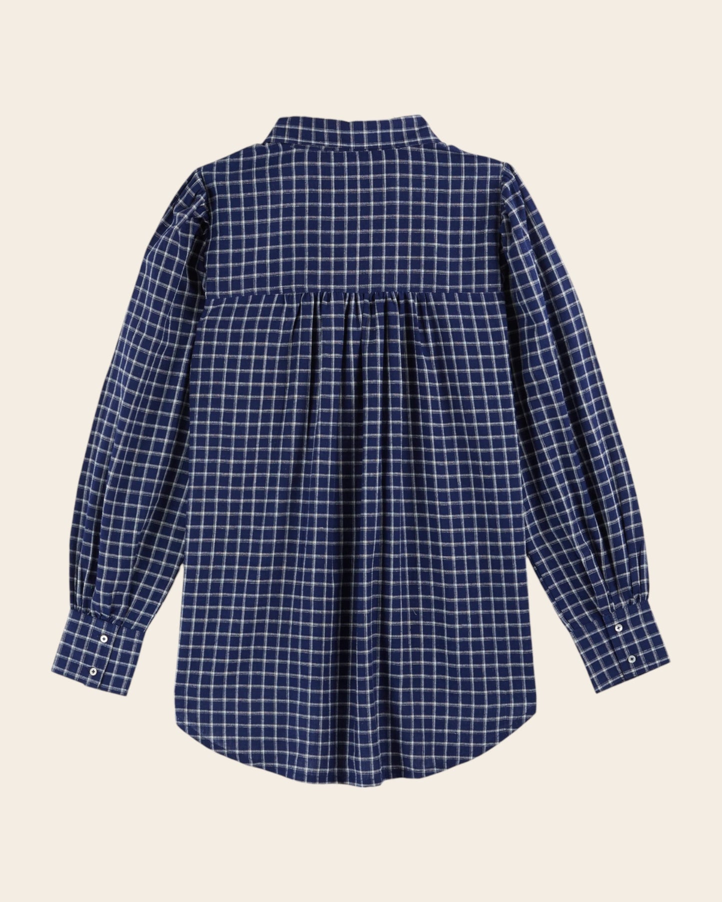 Chemise - Khadi à carreaux bleu