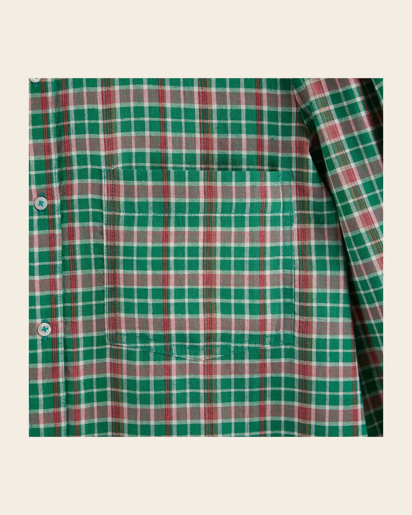 Chemise - Khadi à carreaux vert