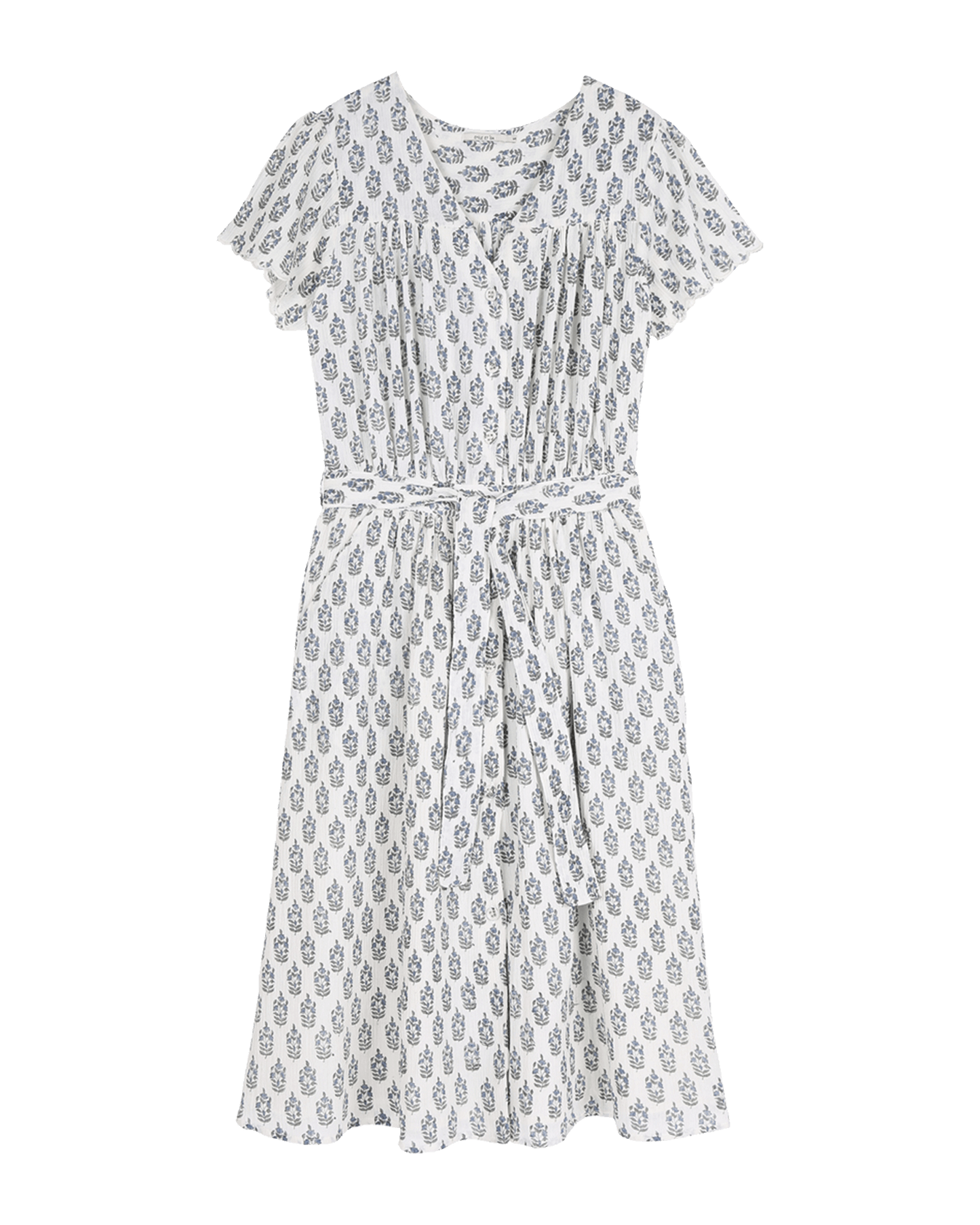 Robe imprimée jacinthe écru
