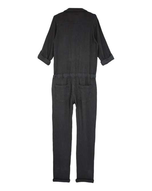 Combinaison femme en gaze de coton bitume