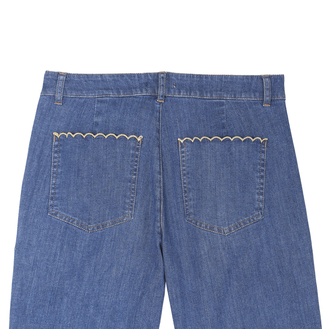 Pantalon à pont stretch medium bleach