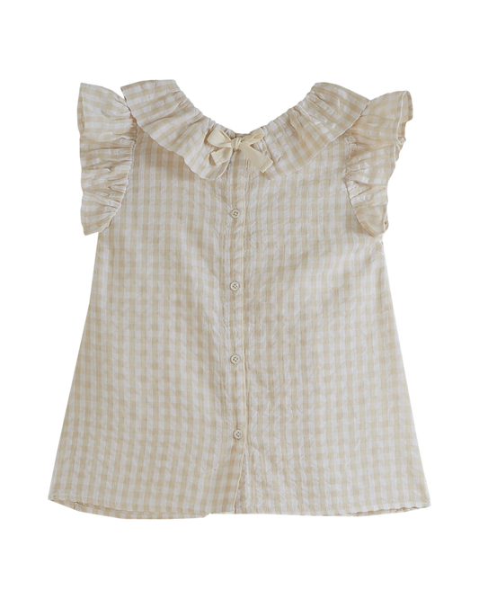 Blouse seersucker beige