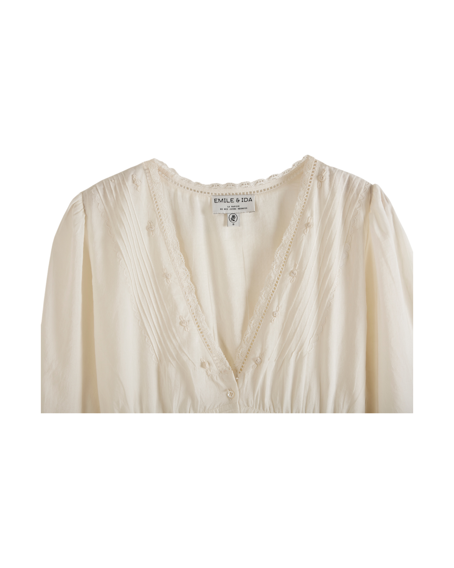 Robe longue vintage voile de coton écru