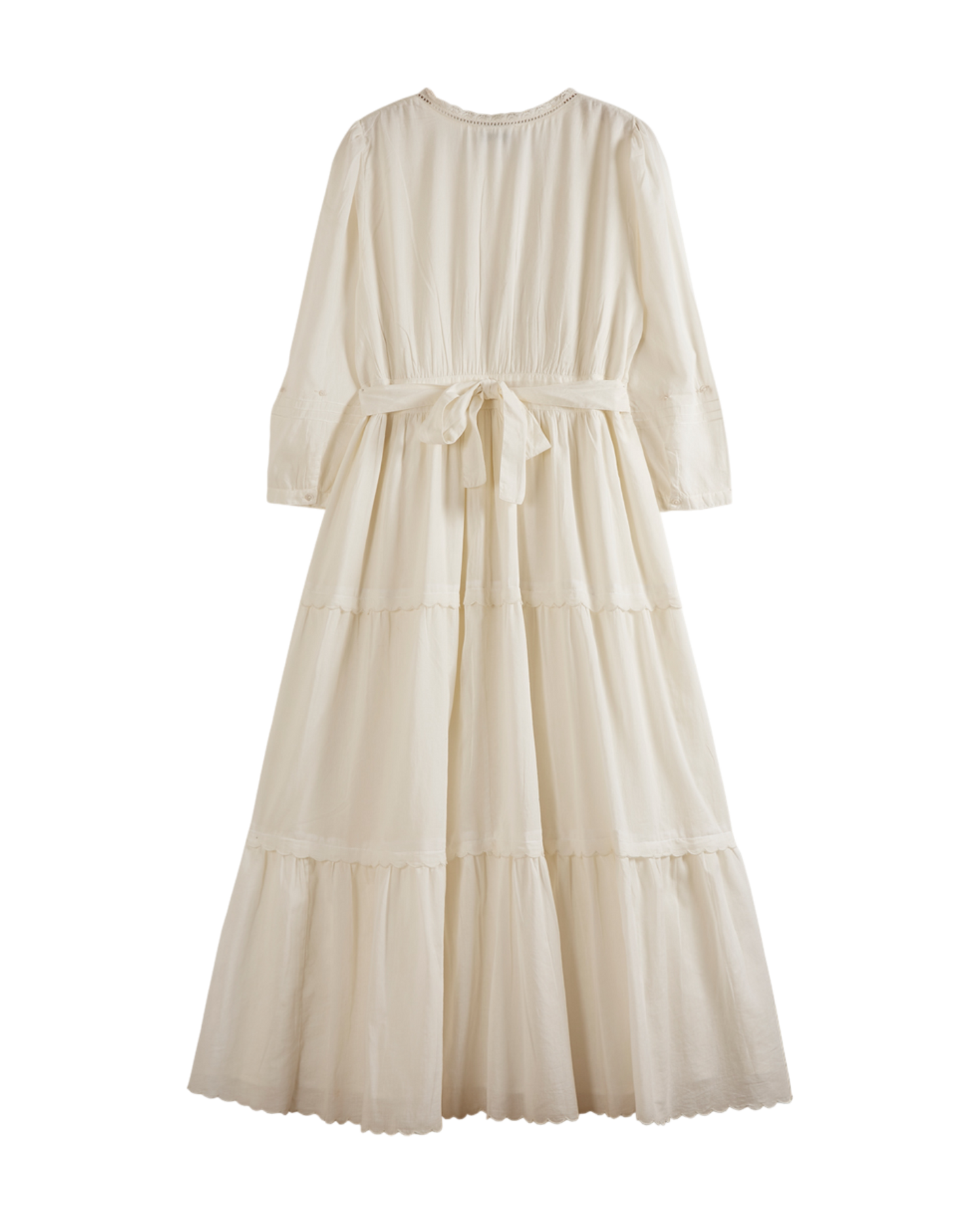 Robe - Longue vintage voile de coton écru