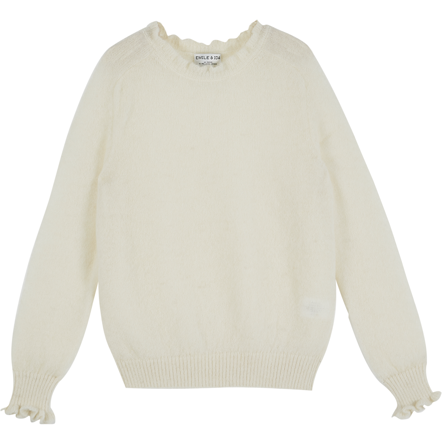 Pull over laine d'alpaga écru