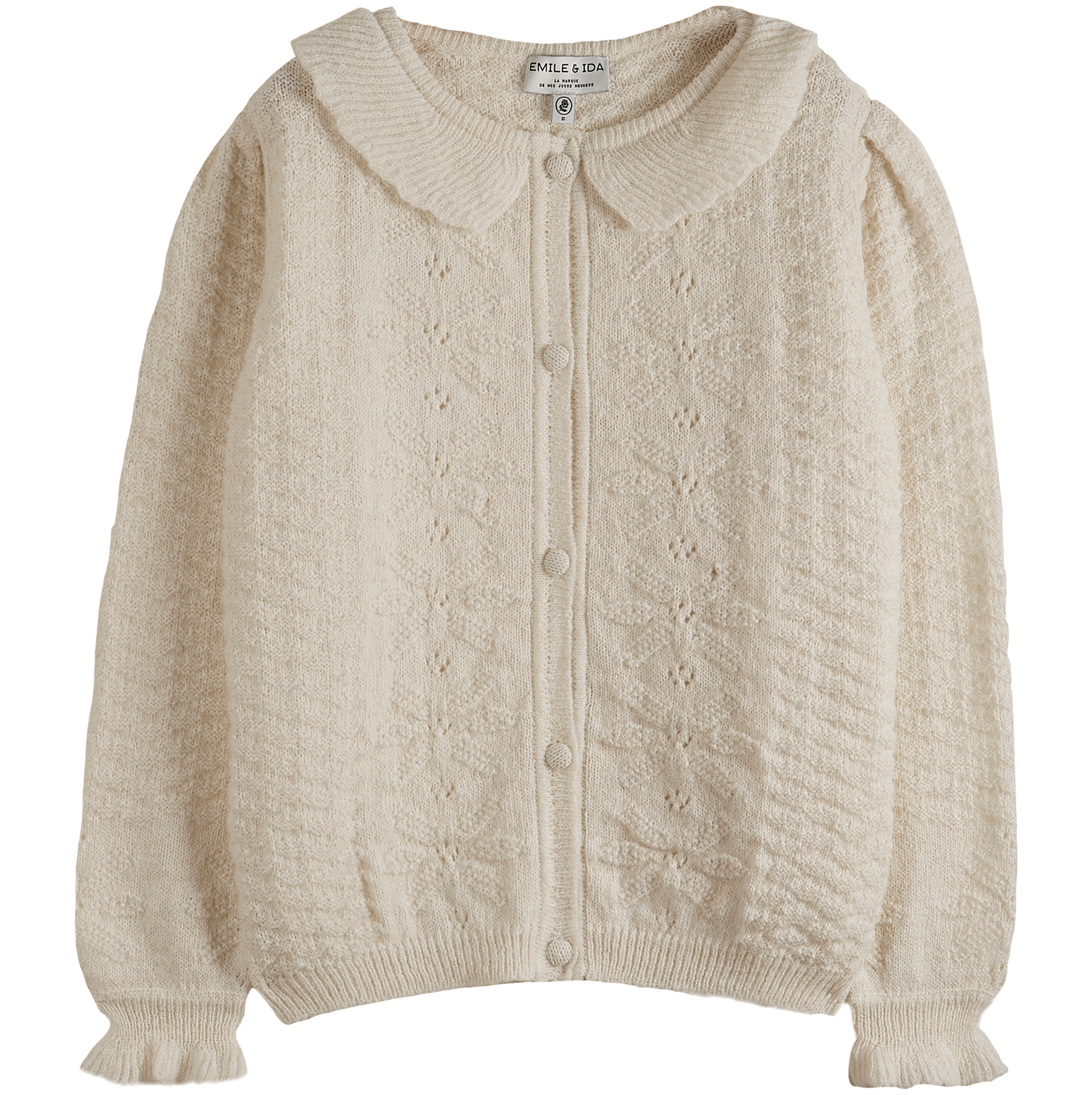 Cardigan laine d'alpaga écru