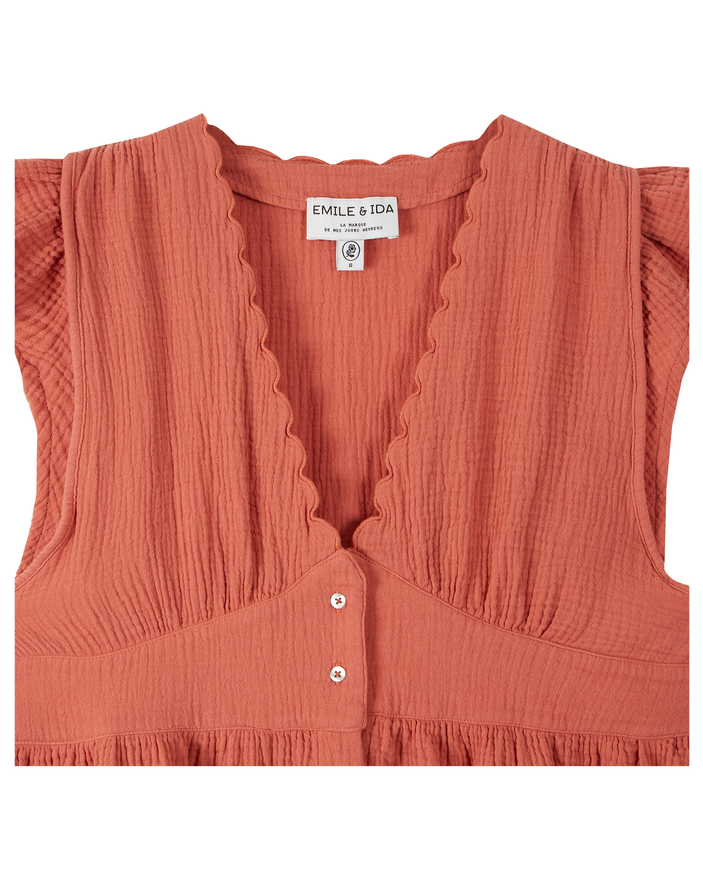 Robe gaze de coton tuile