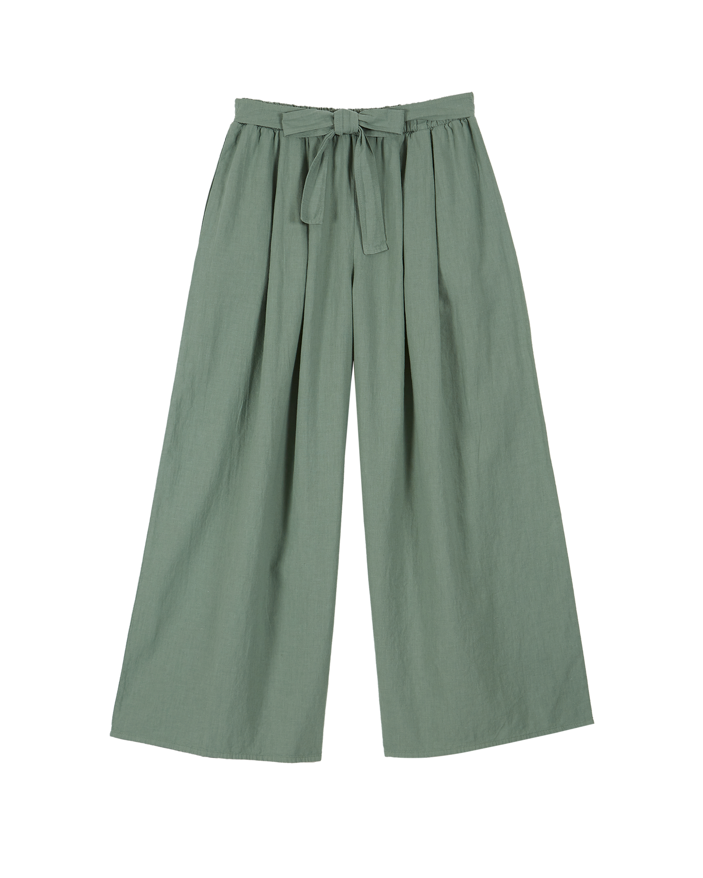 Pantalon lin et coton amande