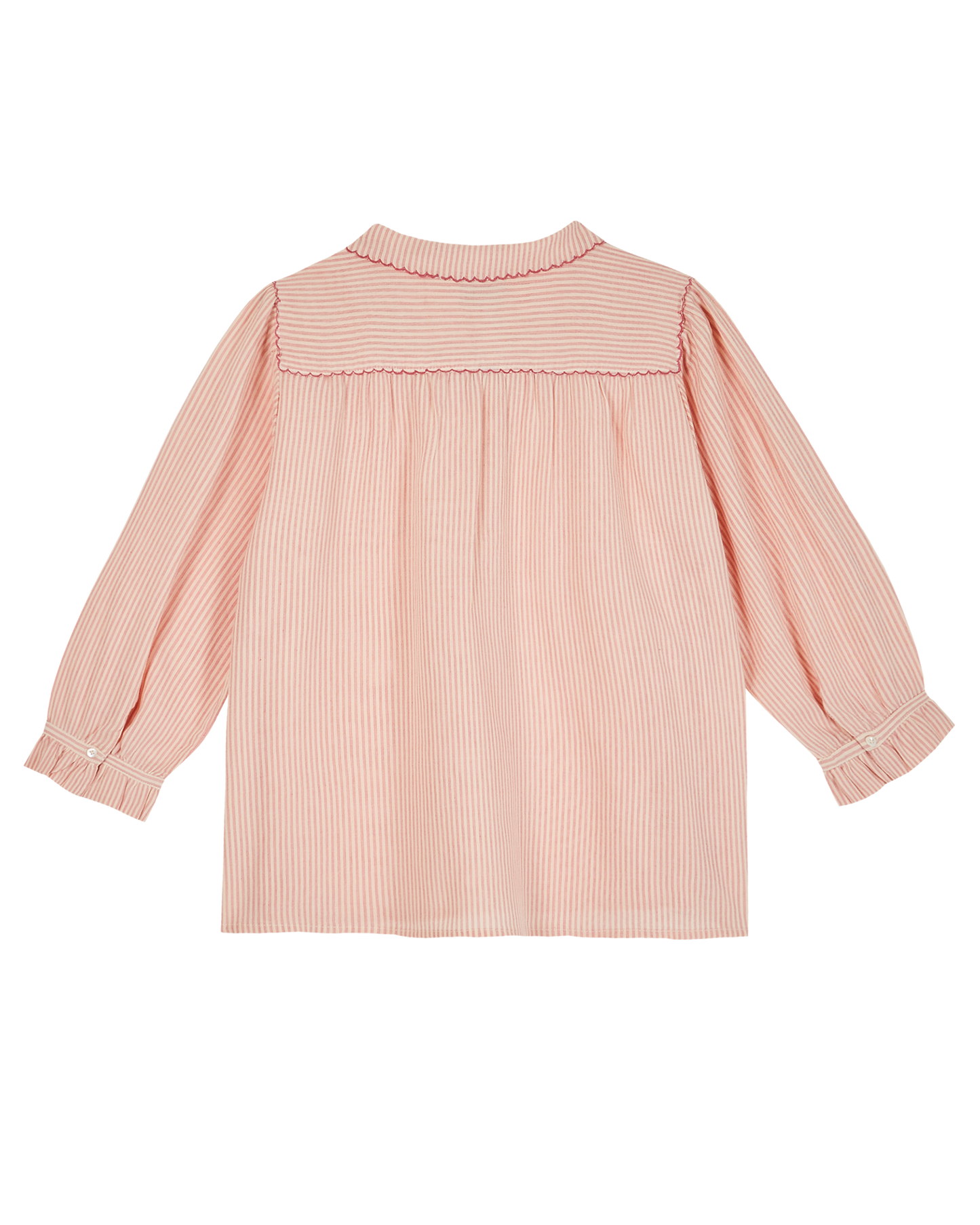 Blouse coton rayures rose et blanc