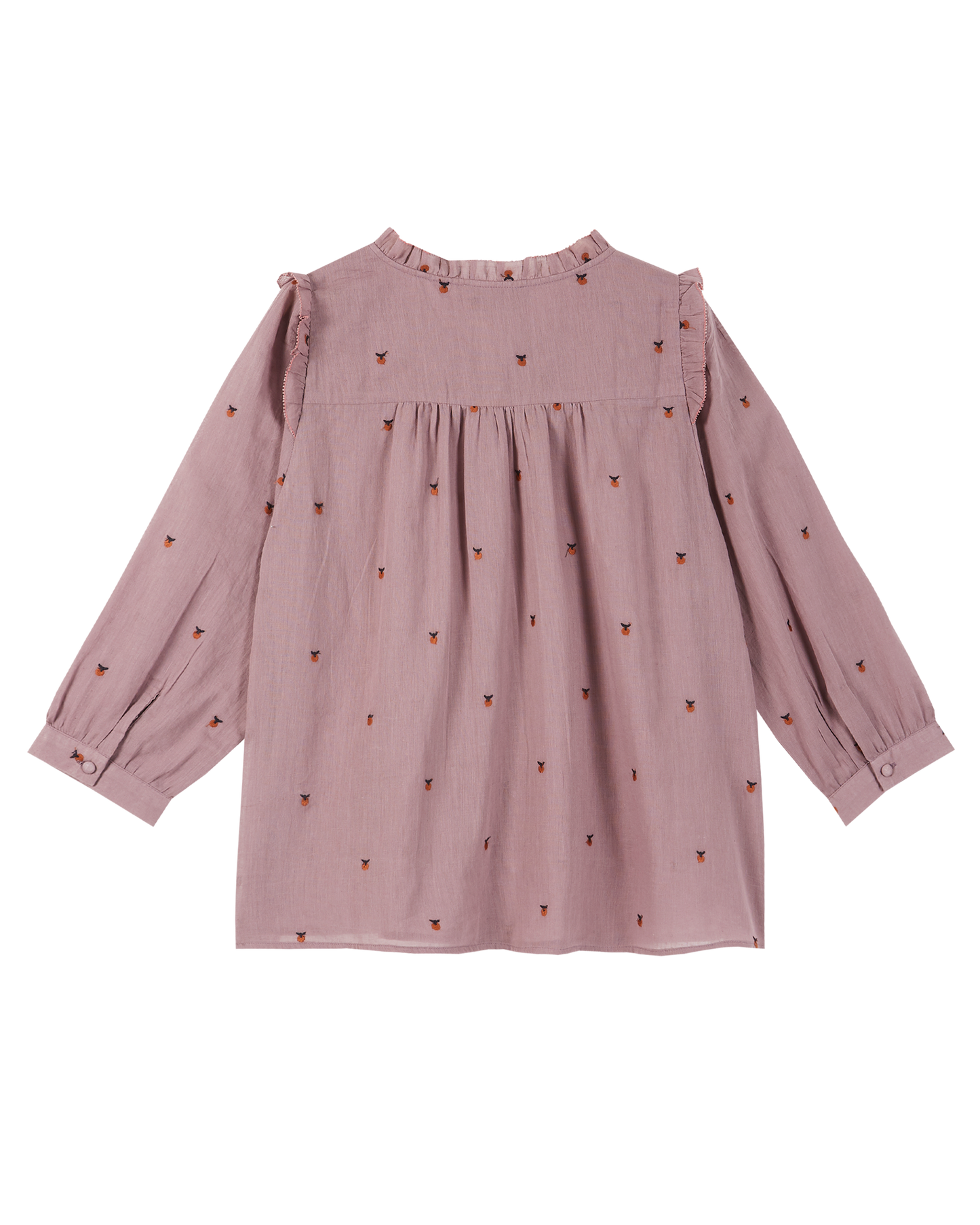 Blouse coton violine pommette