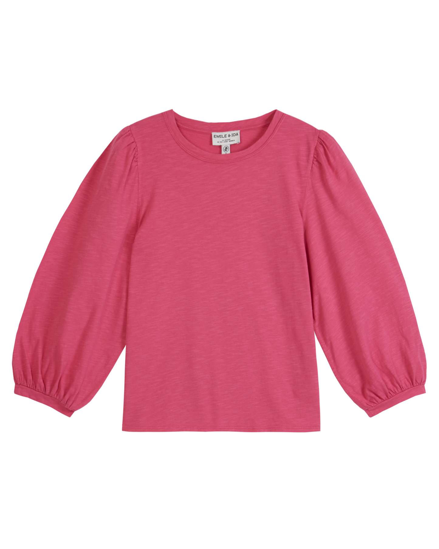 T-shirt manches ballons coton bio fushia