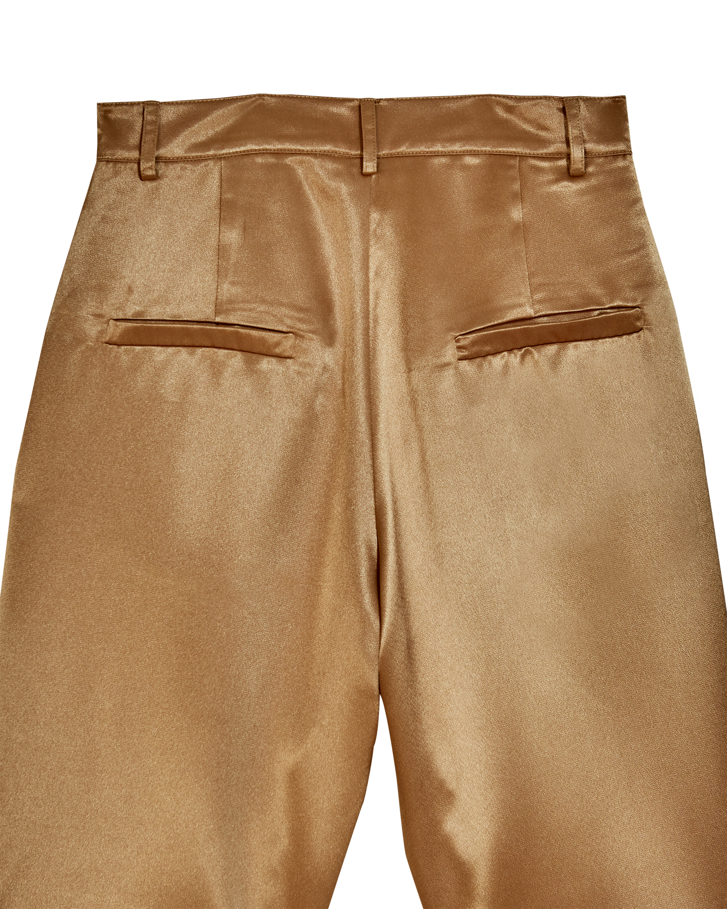 Pantalon taille haute satiné doré