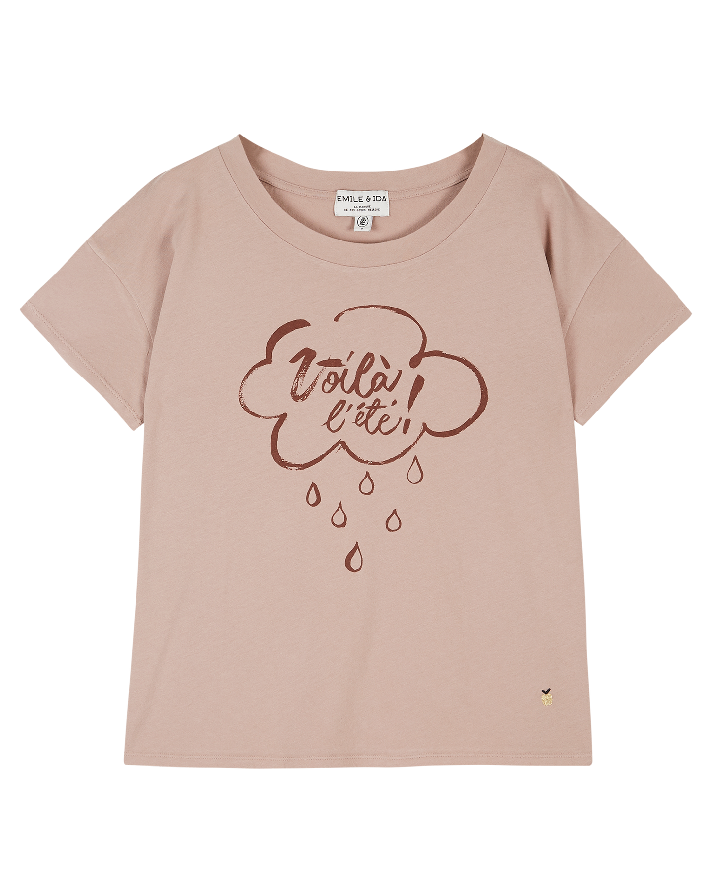 Tee-shirt coton bio mauve Voilà l'été