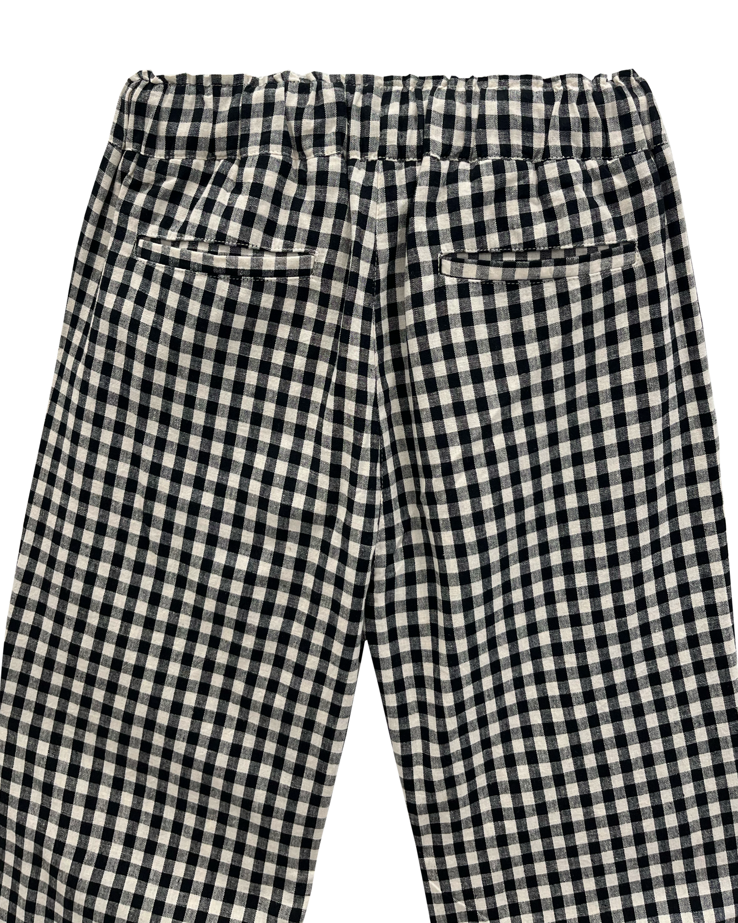 Pantalon coupe relaxed en lin vichy noir