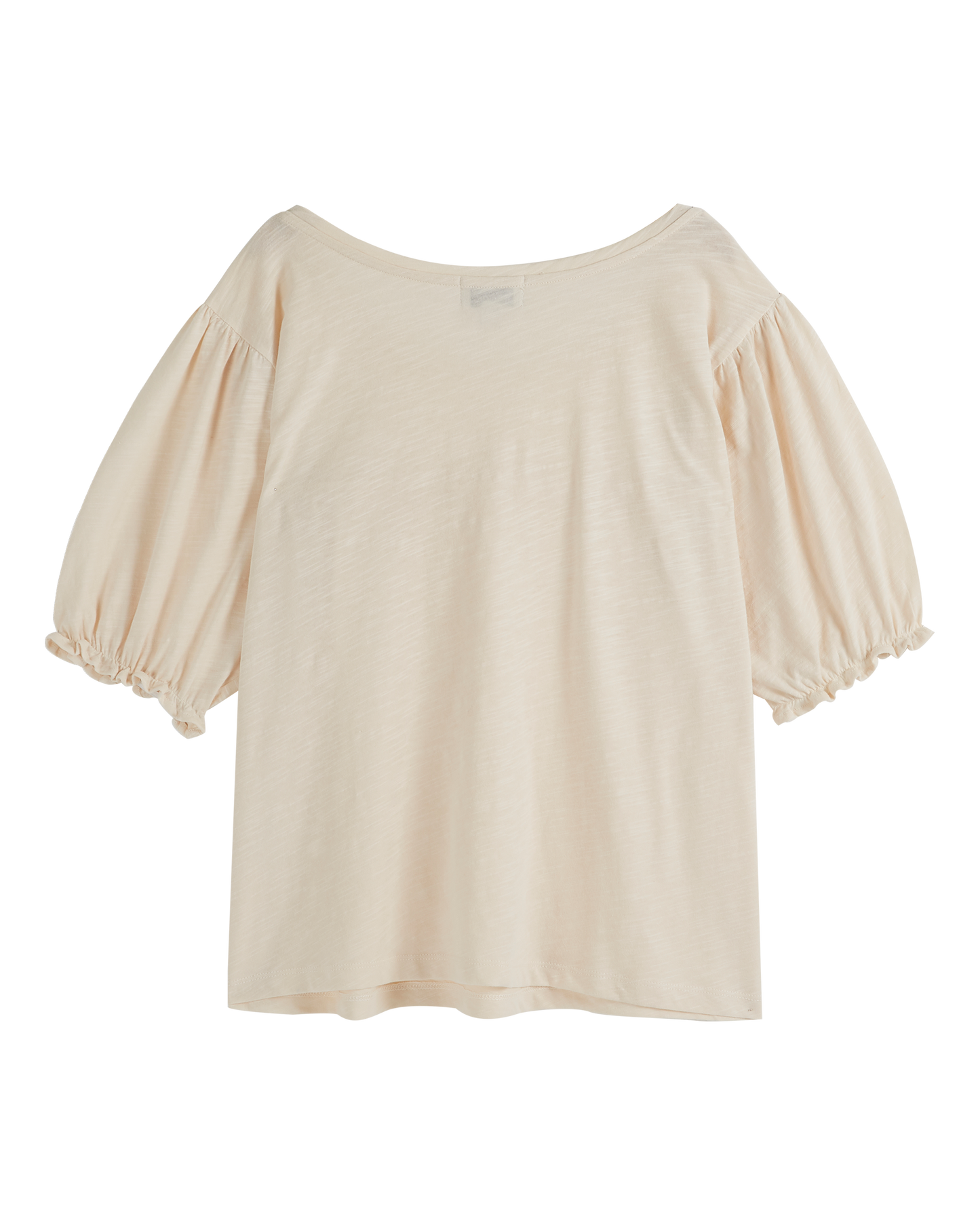 T-shirt brodé coton bio flammé crème