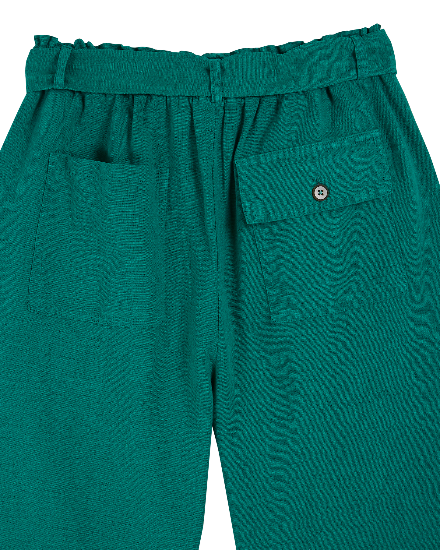 Pantalon noué lin et coton haricot