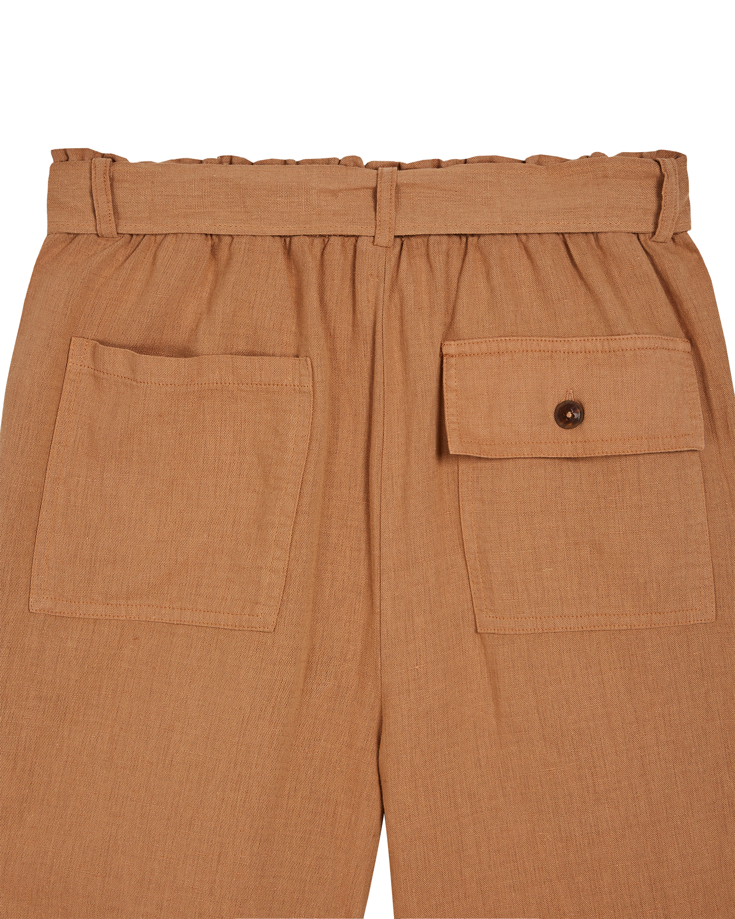 Pantalon noué lin et coton miel