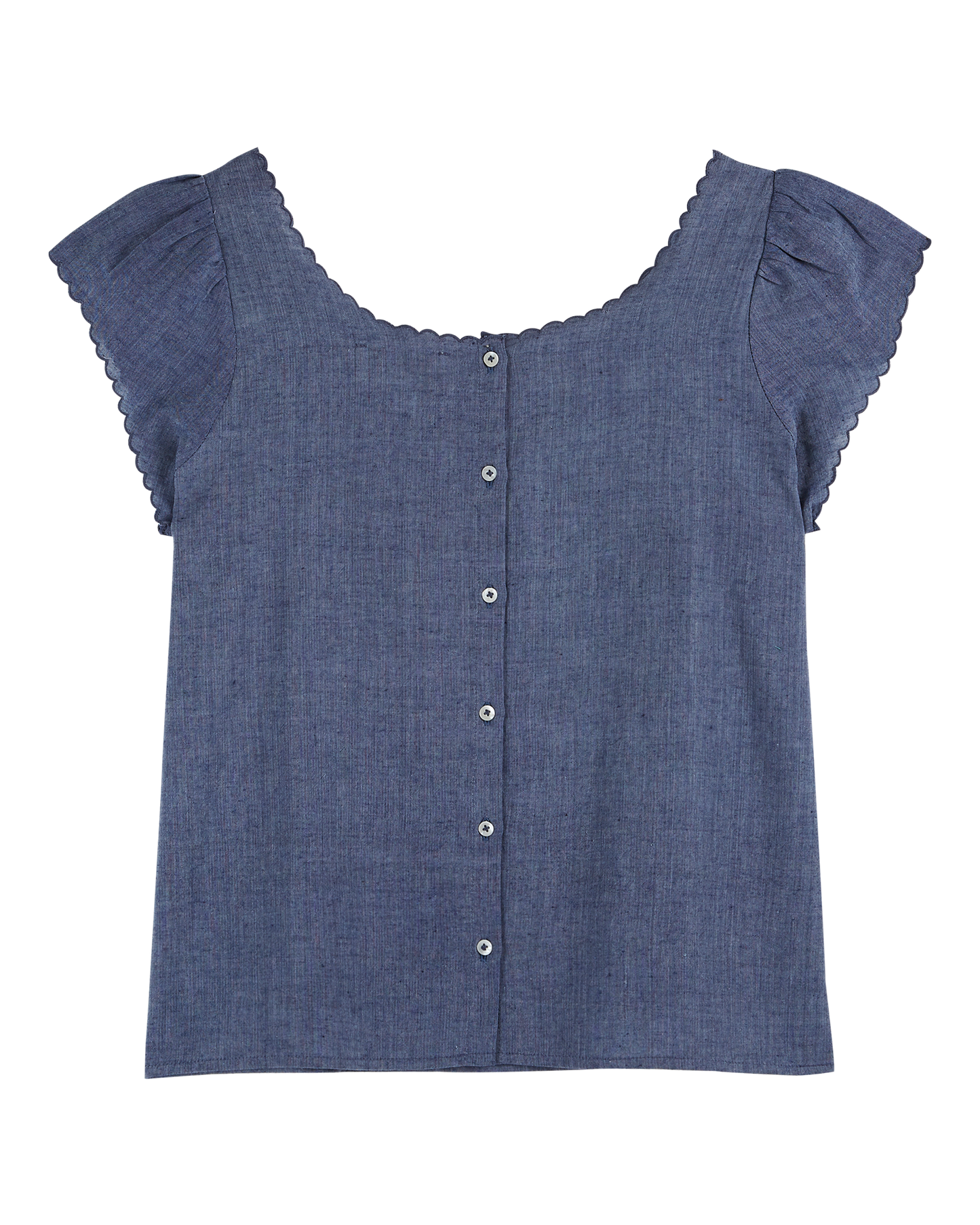 Blouse khadi de coton bleu