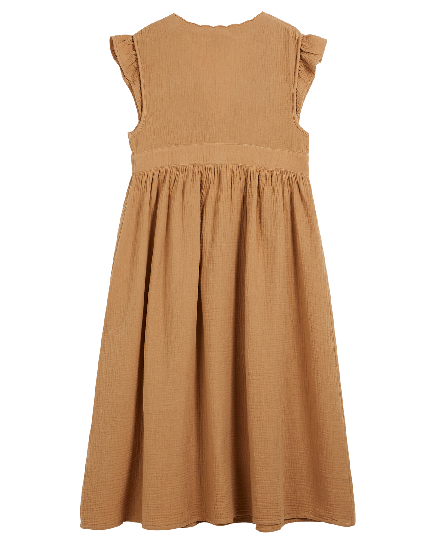 Robe midi gaze de coton miel