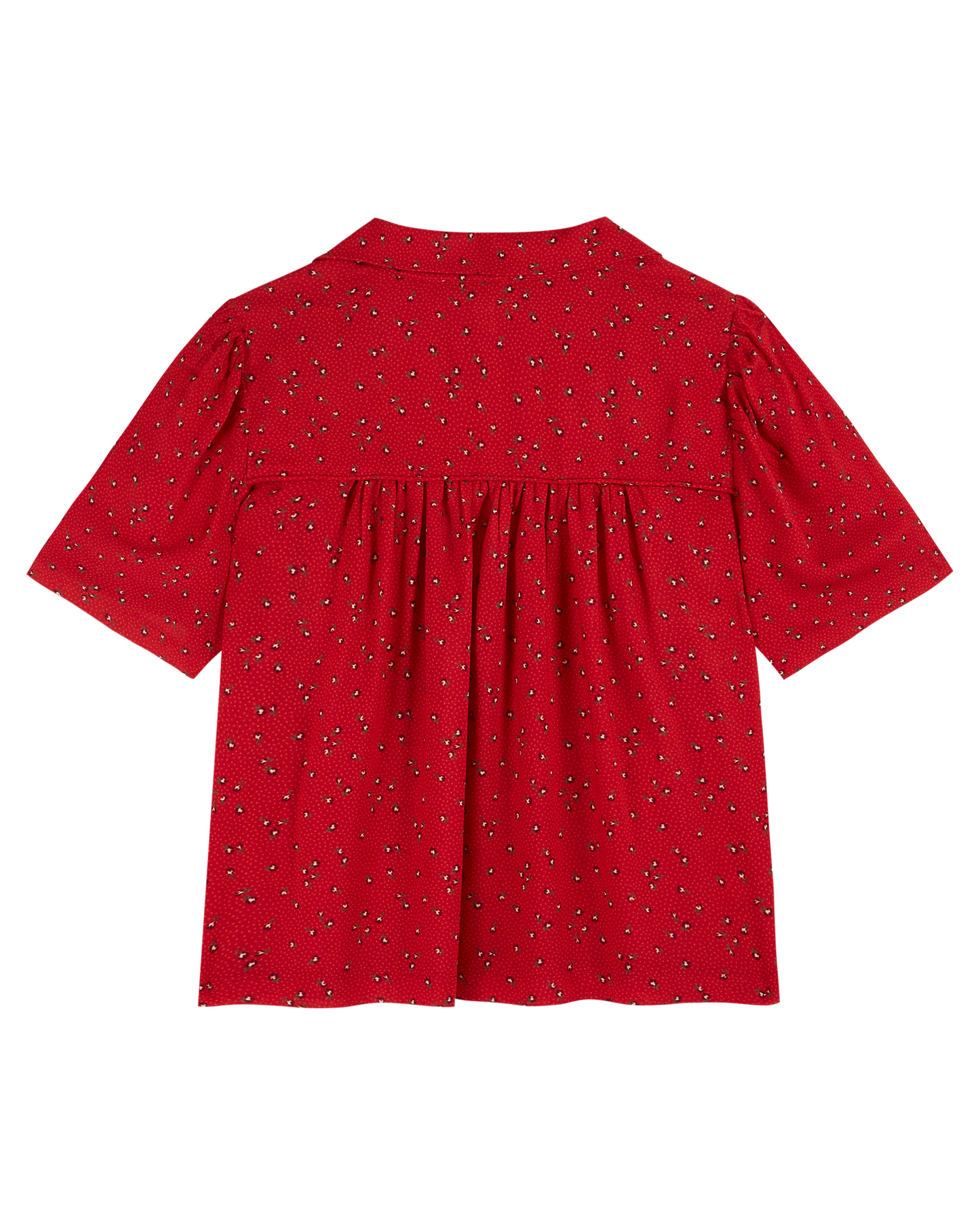 Chemisette à fleurs rouge