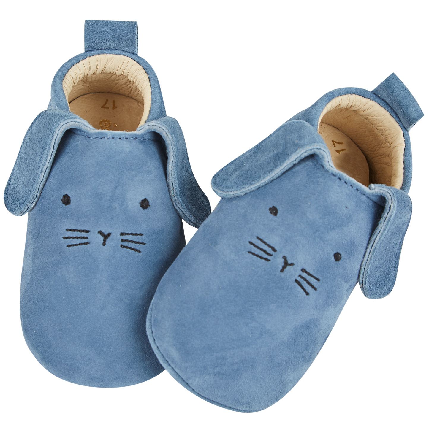 Chausson lapin cuir velours rivière