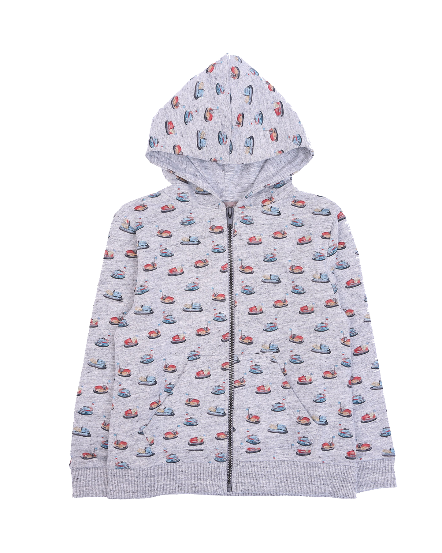 Sweat zippé auto-tamponneuse gris chiné