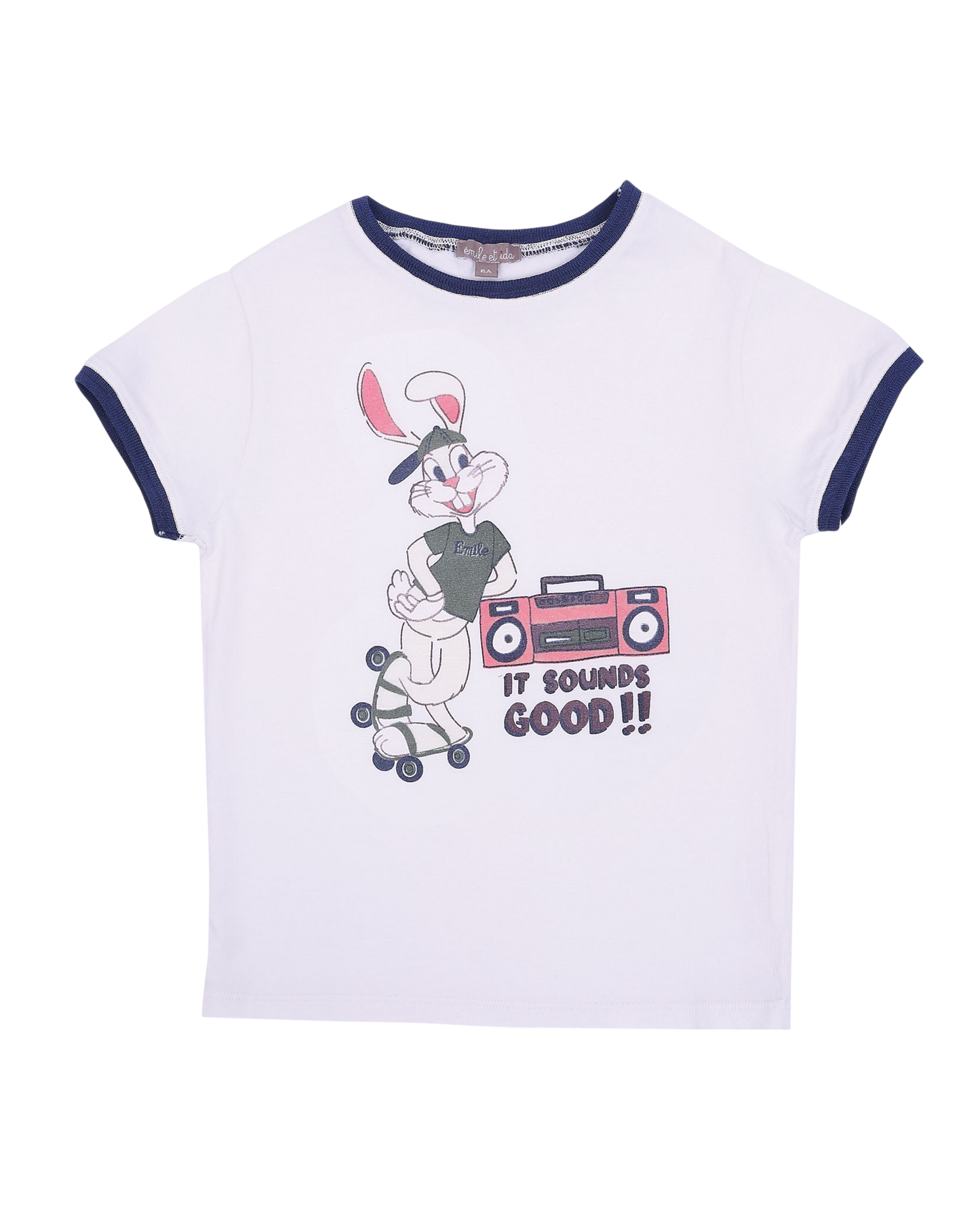 T-shirt vintage bunny craie