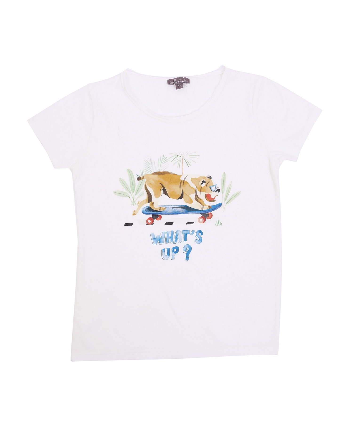 T-shirt skater craie