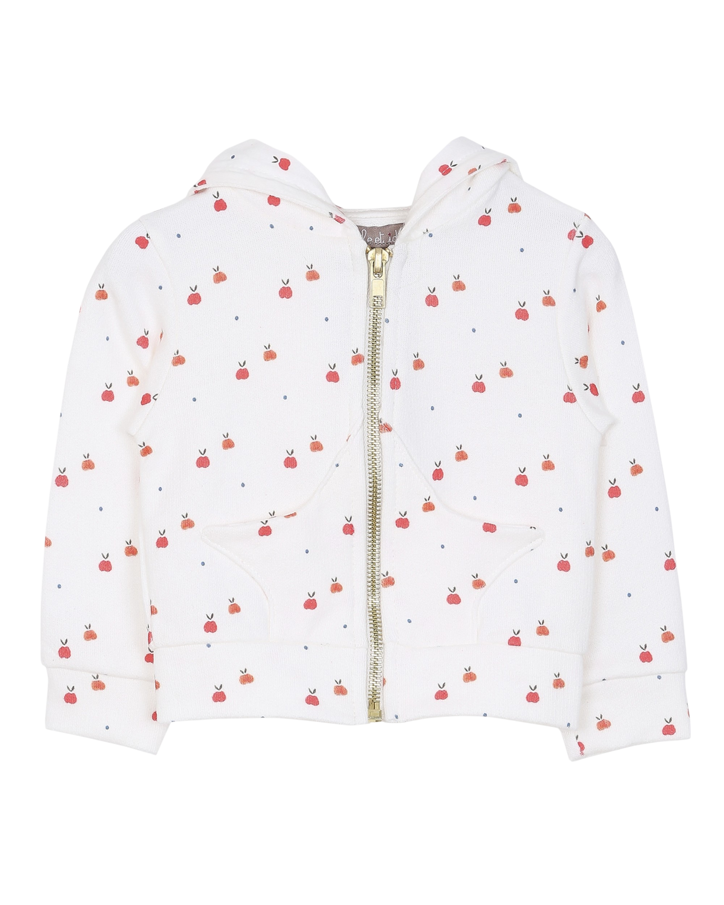Sweatshirt écru pommes rouges