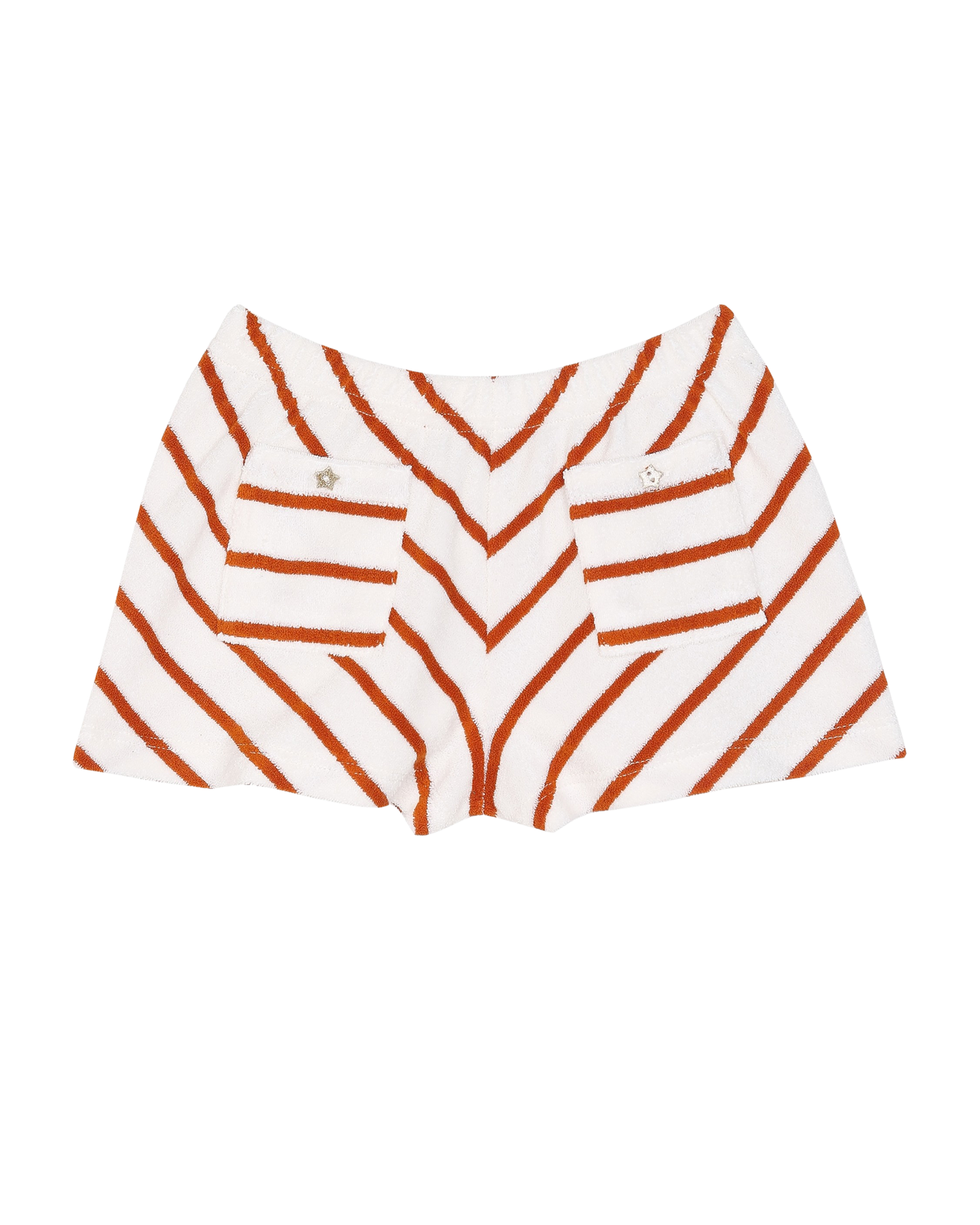 Short éponge rayé roux
