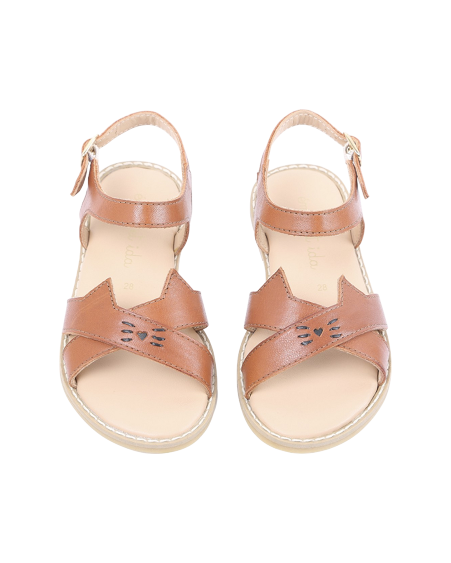 Sandales en cuir chaton marron
