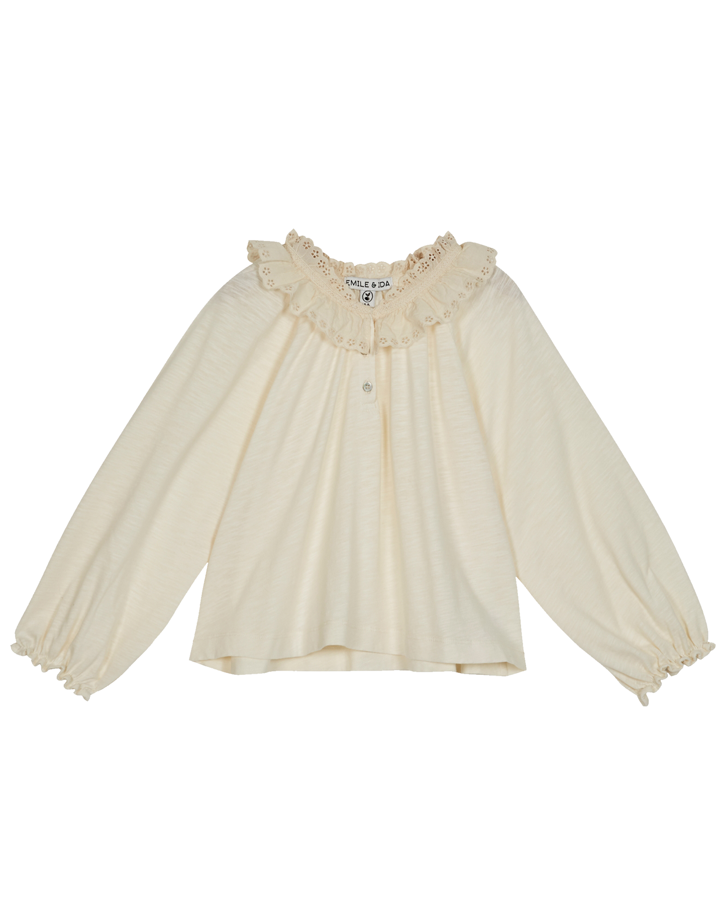 Blouse coton bio fronces écru