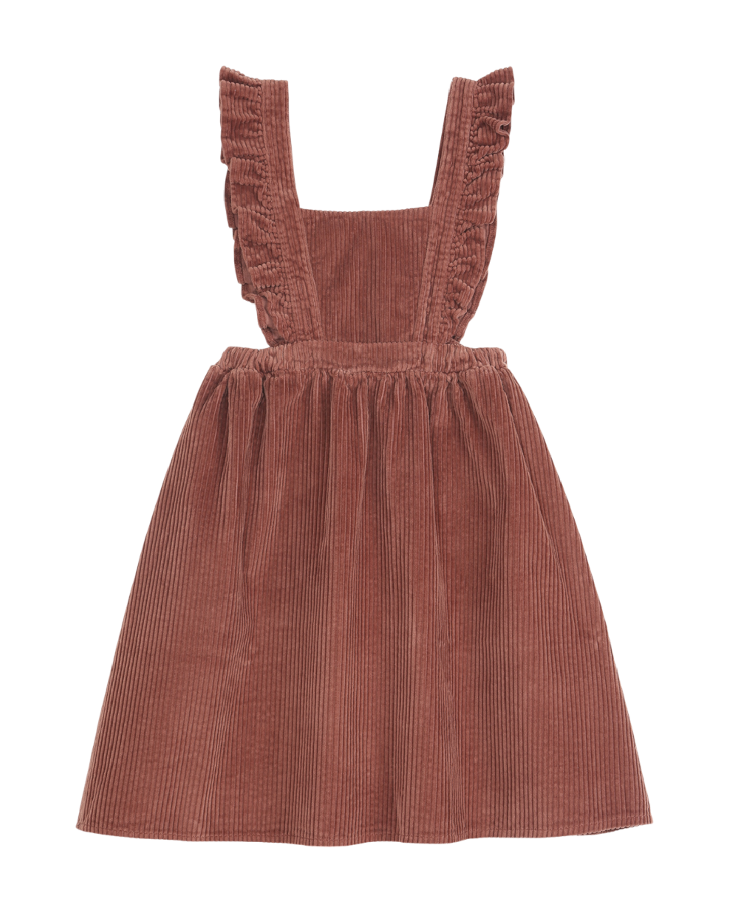 Robe salopette velours auburn