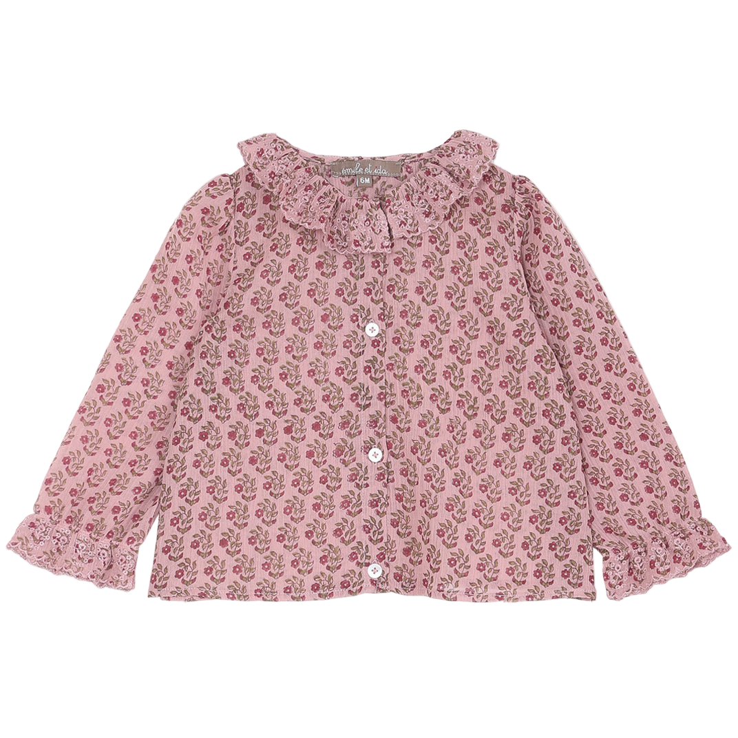 blouse bebe crepon pâquerette rose