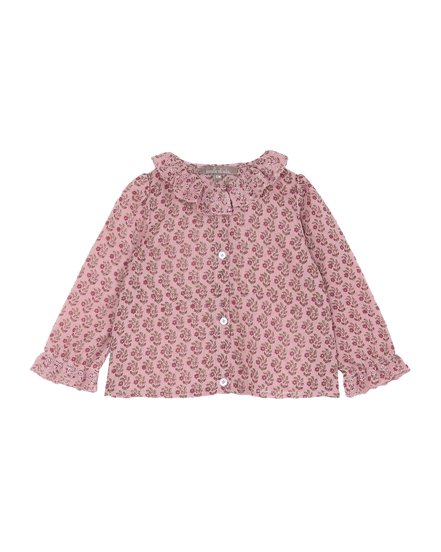 blouse bebe crepon pâquerette rose