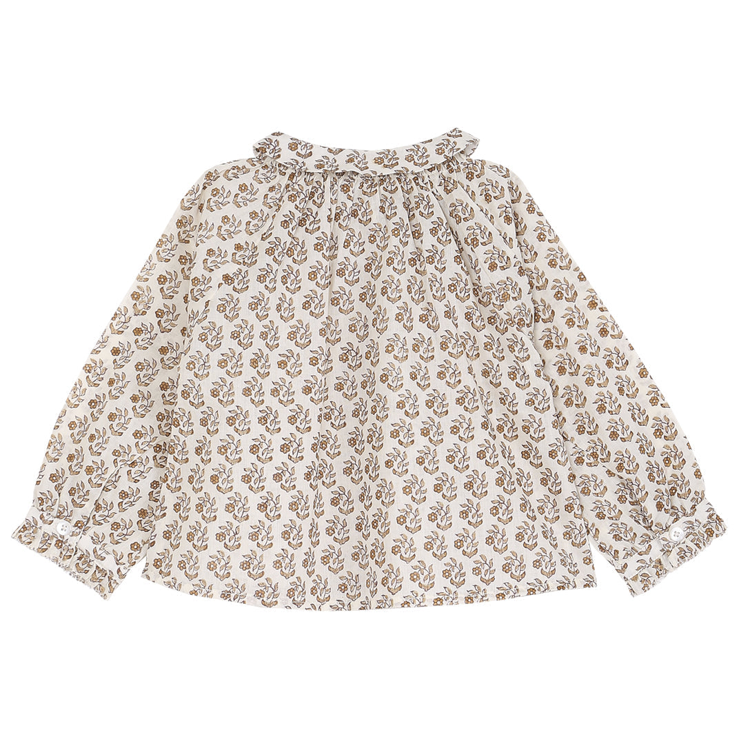 blouse bebe en voile de coton pâquerette ecru