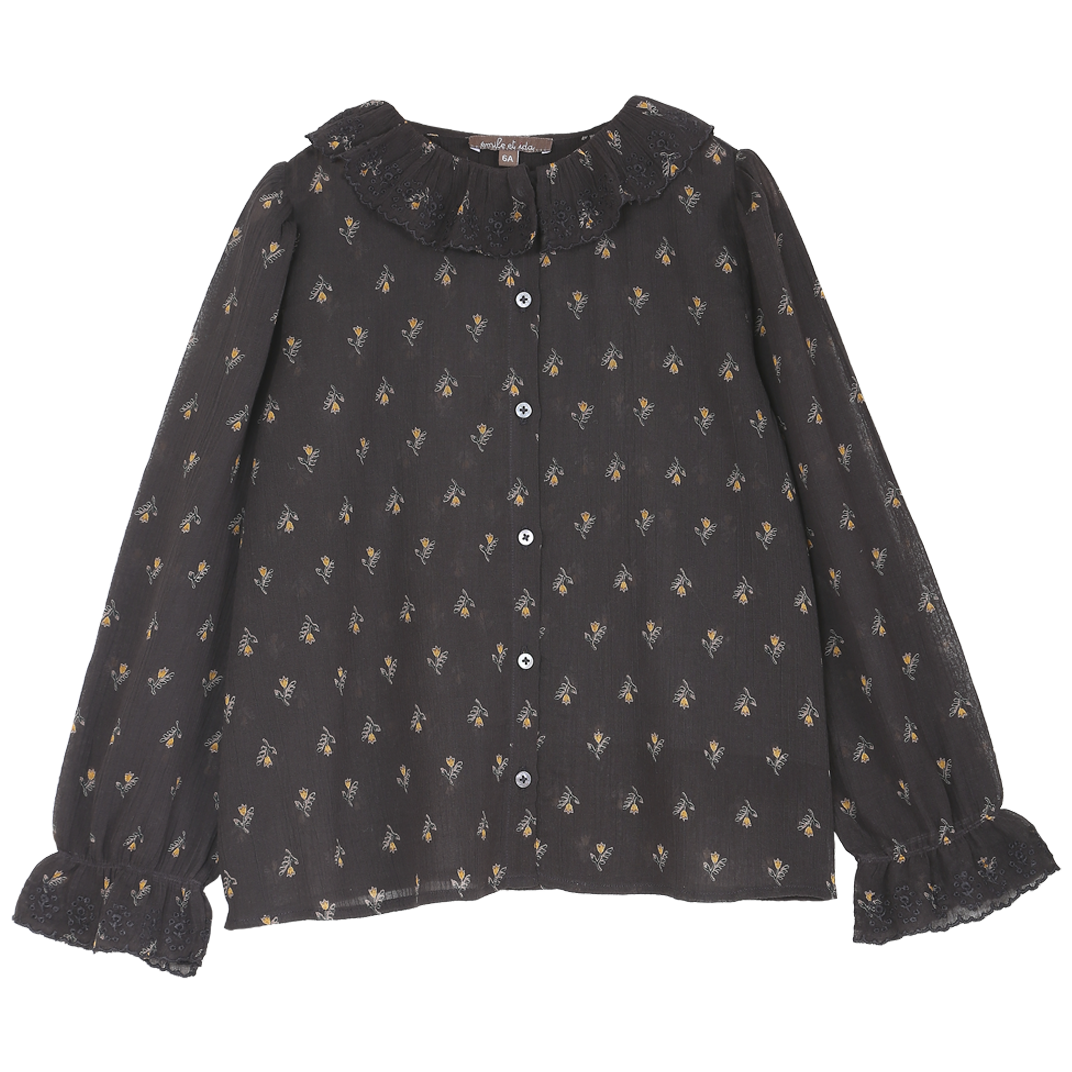 Blouse jonquille noir