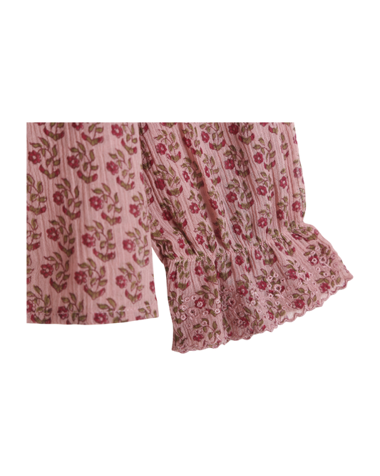 blouse bébé pâquerette rose