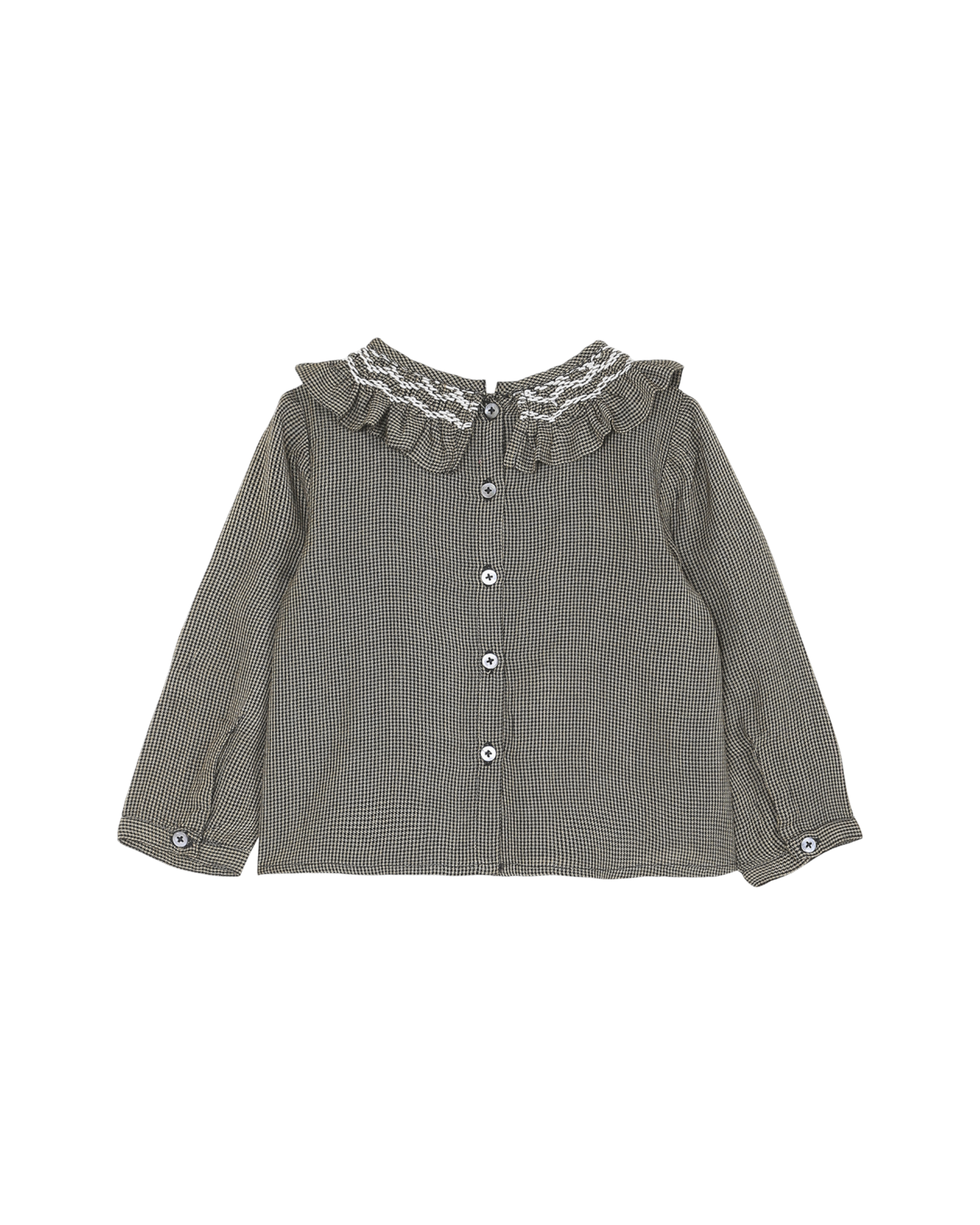 Blouse smockée en viscose pied de puce
