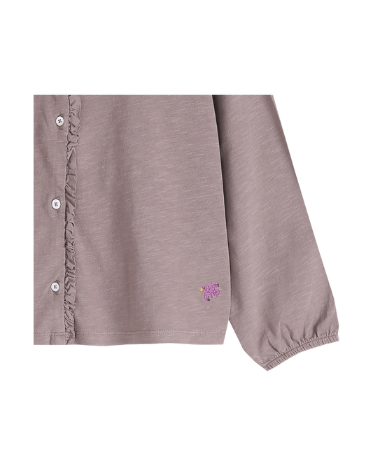 tee shirt fille en coton flamme bio lavande