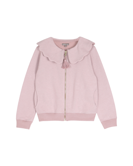 Sweat fille en coton bio molletonné bois